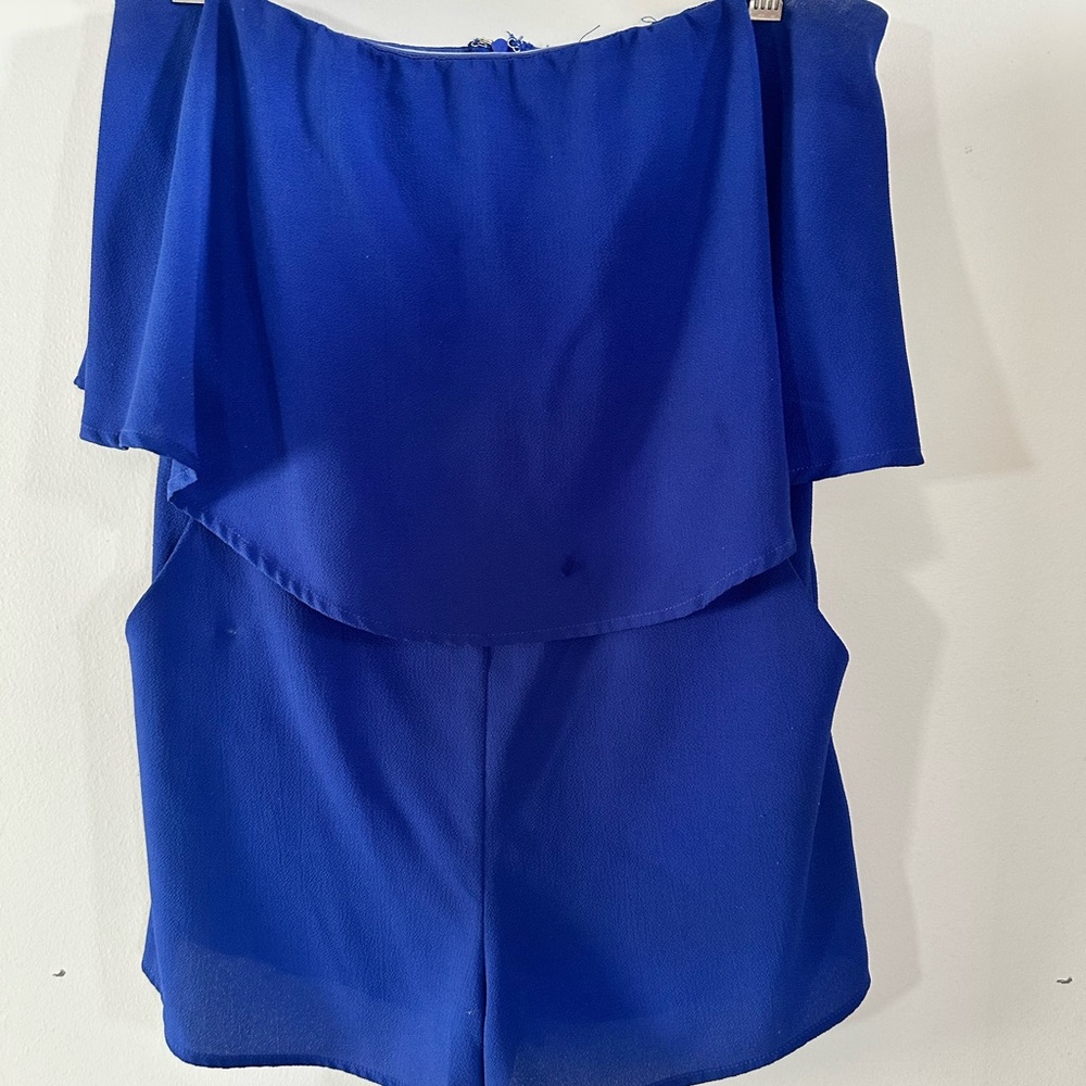 Royal Blue Asymmetrical Ruffled Jumpsuit